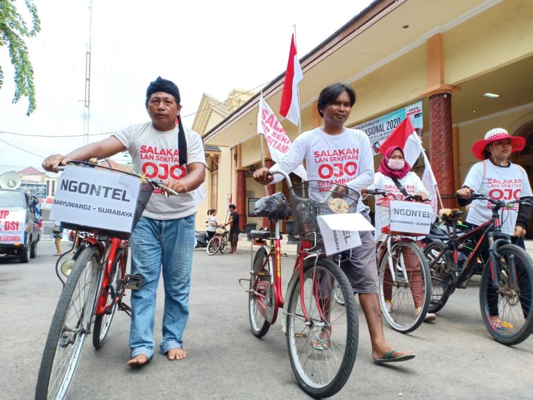 Suarakan Pencabutan Izin Pertambangan, Warga Aksi Kayuh Sepeda Banyuwangi-Surabaya