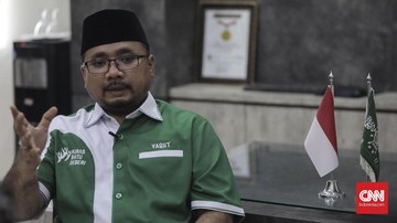 Ketua umum GP Ansor Yaqut Cholil. (CNN Indonesia/Hesti Rika).