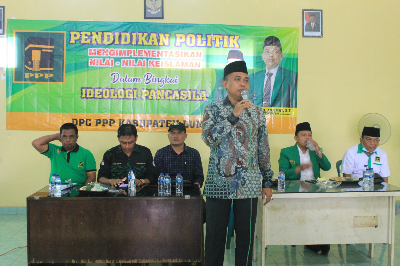 Saat Ketua DPC PPP Kab. Lumajang, H. Akhmad ST. sambutan dalam acara Pendidikan Politik