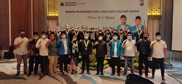 Pelantikan PC PMII Banyuwangi. (Foto: Beritabaru.co/ Ulfatus Soimah)