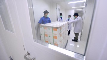 Vaksin Sinovac yang baru tiba di Indonesia disimpan di Bio Farma Bandung. (Dok. Biro Setpres/Muchlis)