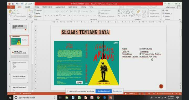 Gelar Webinar Penulisan, MKU Hadirkan Penulis Novel 'Siapa Suruh jadi Aktivis'