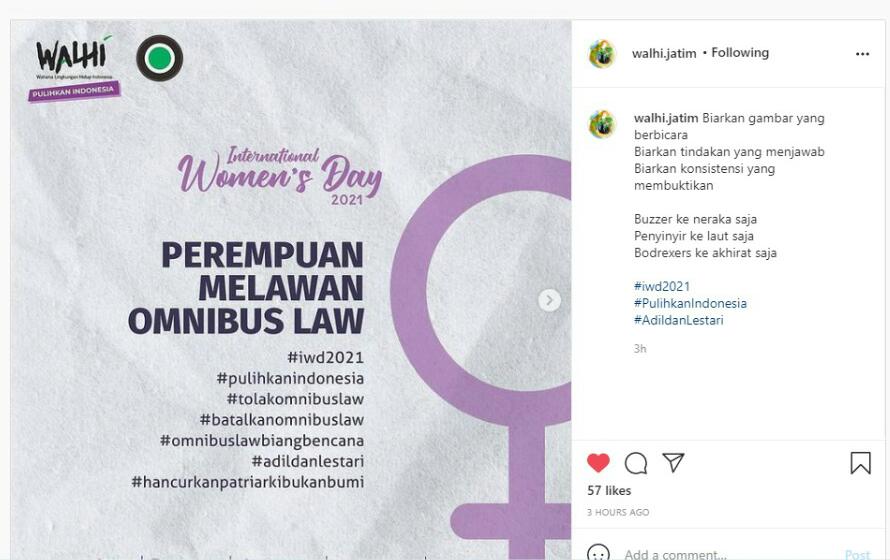 International Women's Day 2021: Perempuan Melawan Omnibus Law