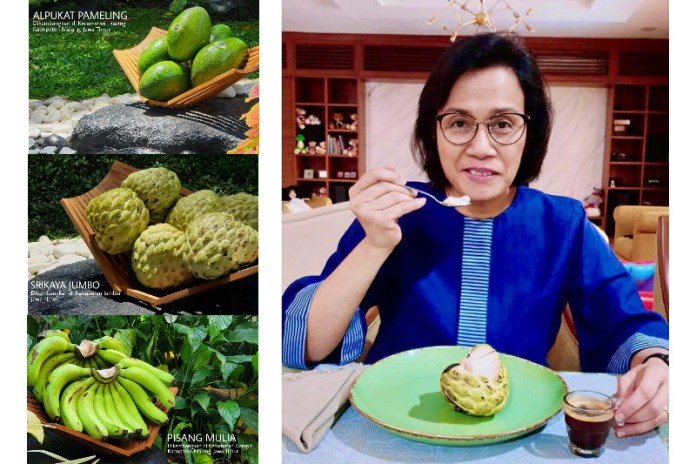 Sri Mulyani Kenalkan Buah-buahan Hasil Petani Jawa Timur