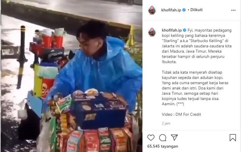 Khofifah Apresiasi Pria Madura Penjual Kopi Keliling di Ibukota