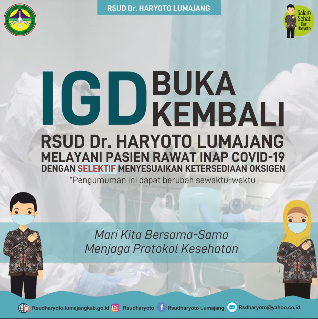 IGD RSUD dr Haryoto kembali dibuka