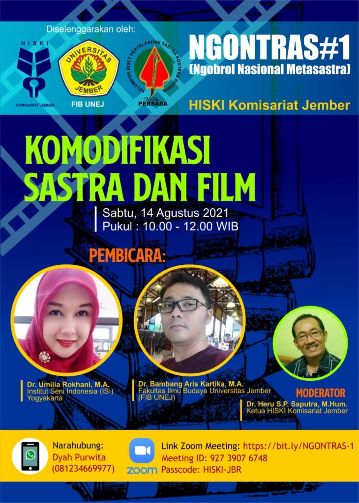 HISKI Jember Gelar Webinar Nasional Bahas Komodifikasi Sastra dan Film