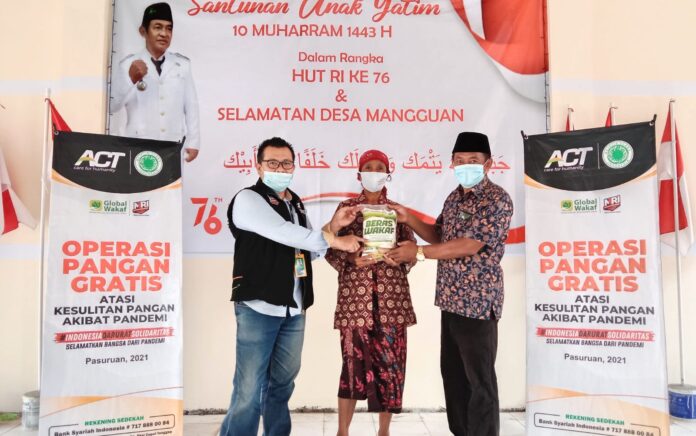 Jalin Kolaborasi, Bantuan Sembako ACT dan MRI Pasuruan Sasar Yatim Piatu, Janda dan Dhuafa