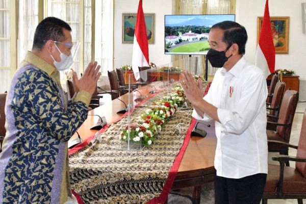 Ketua MPR Bambang Soesatyo (Bamsoet) menemui Presiden Joko "Jokowi" Widodo di Istana Bogor, Jumat, 13/8/2021 (istimewa/MPR.go.id)