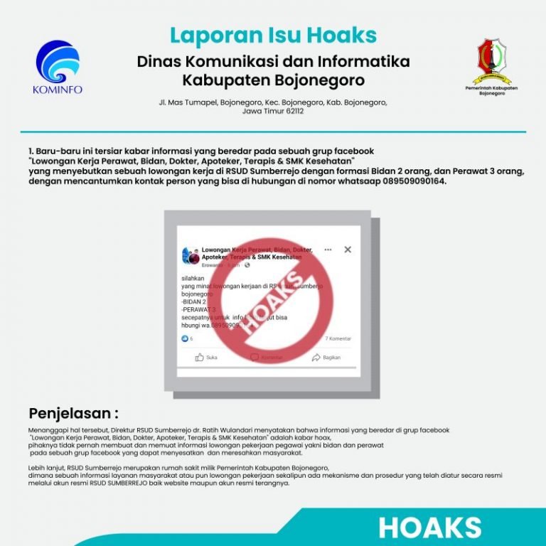 Informasi Hoax Loker RSUD Sumberejo