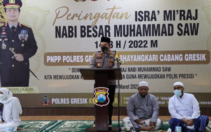 Peringati Isra Miraj, Kapolres Gresik Berharap Pandemi Segera Berakhir