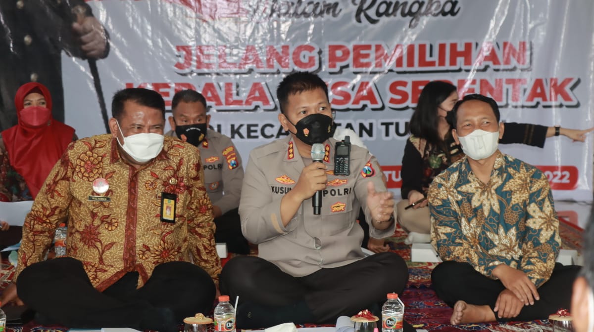 Jelang Pilkades Tujuh Desa di Tulangan, Kapolresta Sidoarjo Gelar Cangkrukan Kamtibmas