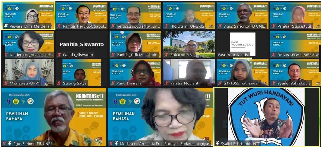 HISKI Jember Kembali Gelar Webinar Nasional, Bahas Pemilihan Bahasa