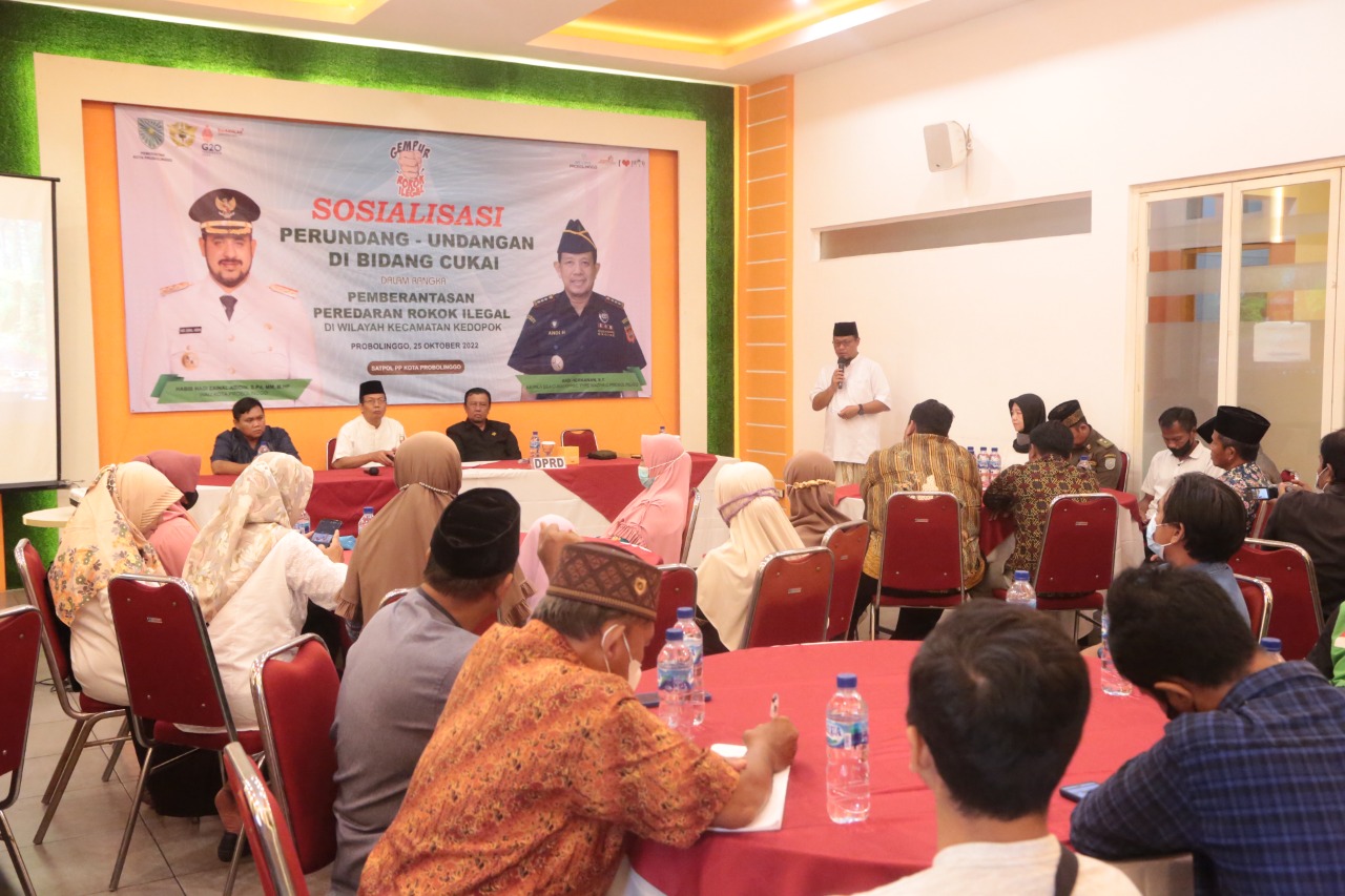 Gempur Rokok Ilegal, Satpol PP dan Kantor Bea Cukai Kota Probolinggo Gelar Sosialisasi Perundang-undangan