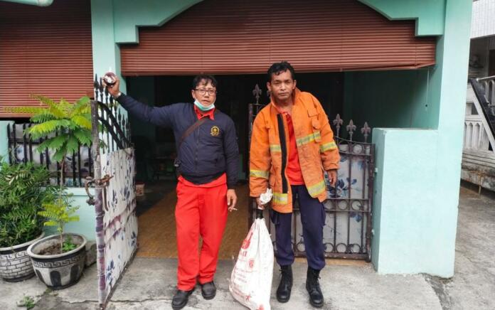 Makan Ayam Milik Warga, Ular Piton 4 Meter Dievakuasi Petugas Damkar Gresik