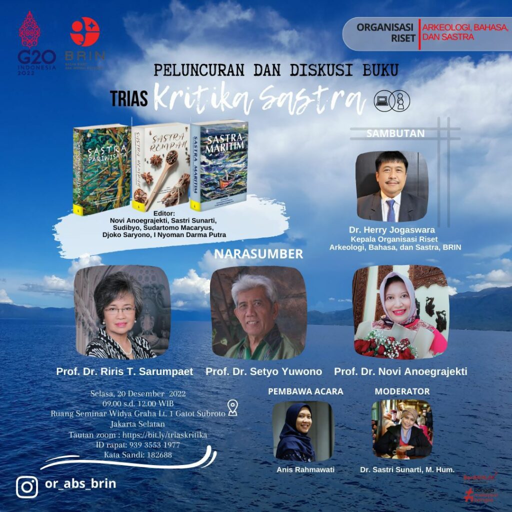 Launching Buku Trias Kritika Sastra di Badan Riset dan Inovasi Nasional