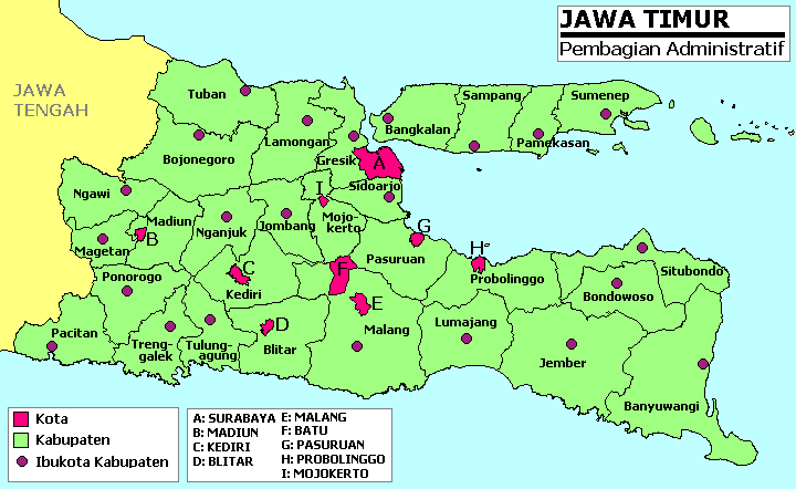 Peta Jawa Timur, Gambar dan Google Maps