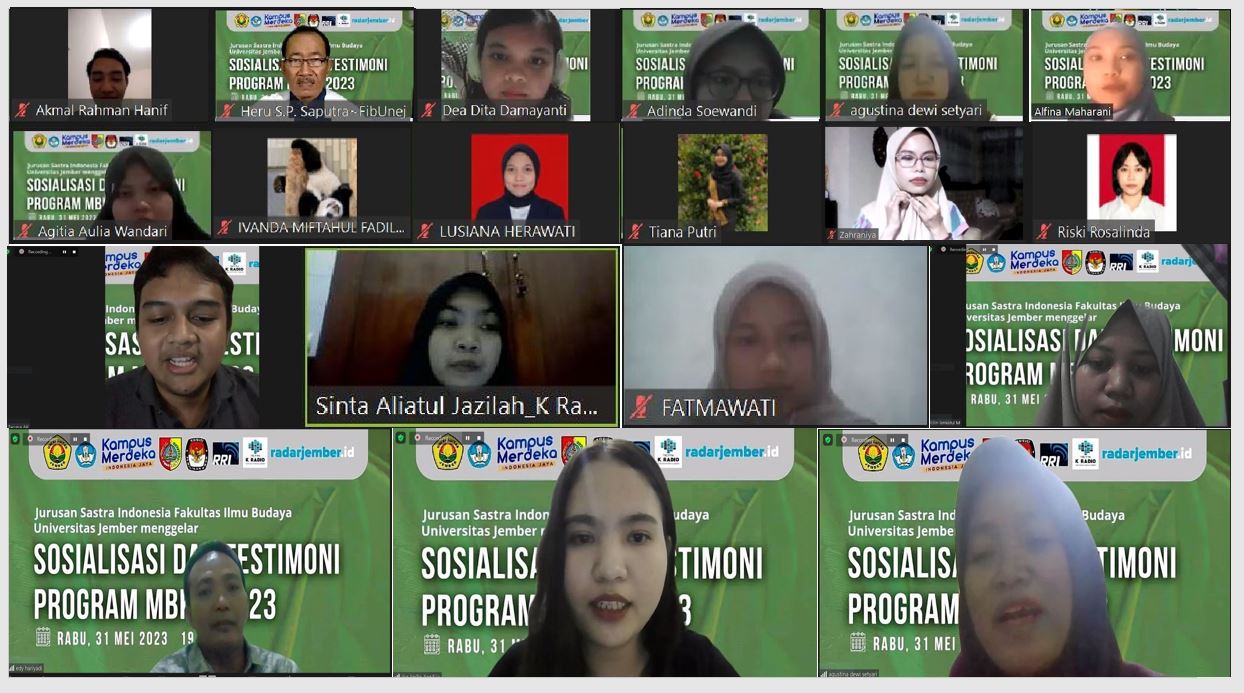 Dekatkan Mahasiswa ke Dunia Kerja, Jurusan Sastra Indonesia FIB UNEJ Selenggarakan Testimoni Program MBKM