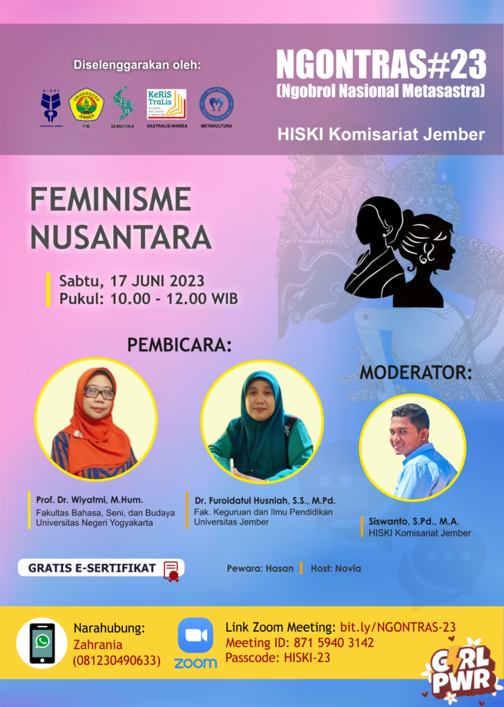 Webinar HISKI Jember Mengulik Fenomena Feminisme Nusantara 