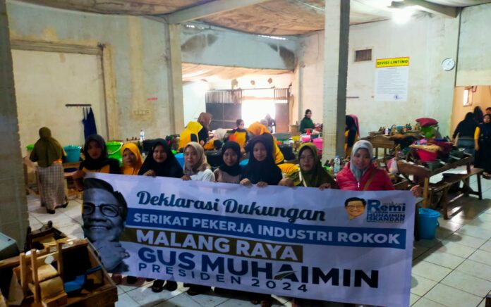Buruh Pabrik Rokok di Malang Raya Kompak Dukung Cak Imin Maju Pilpres 2024
