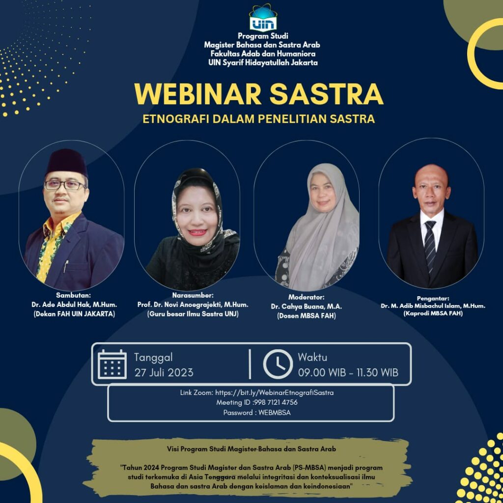 Program Studi Magister Bahasa dan Sastra Arab Selenggarakan Workshop “Etnografi dalam Penelitian Sastra”