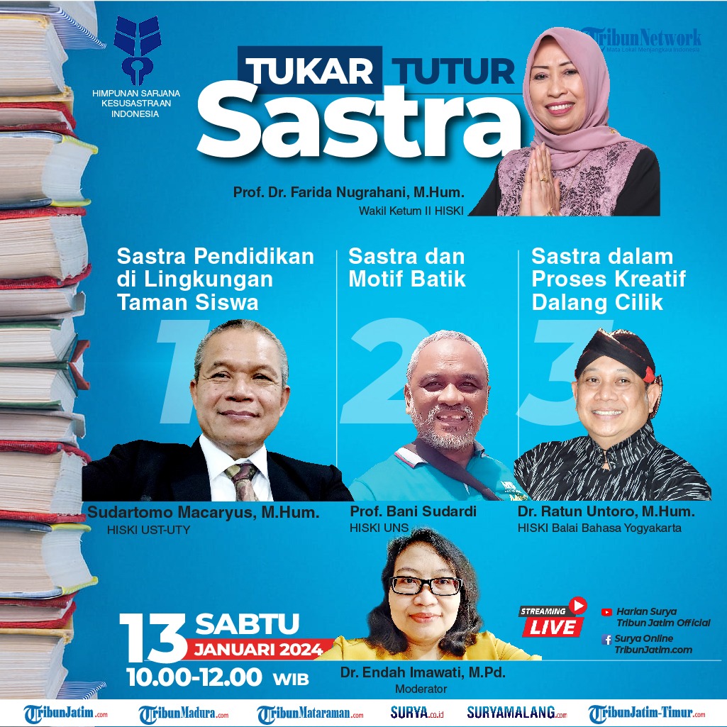 Gelar Tukar Tutur Sastra, Hiski Gandeng Tiga Ketua Komisariat Wilayah Jawa Tengah