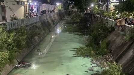 Sungai Berubah Warna jadi Hijau Tosca di Surabaya, Kok Bisa?