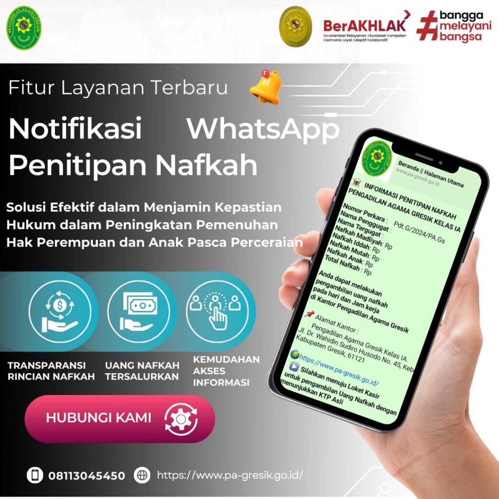 CPNS Pengadilan Agama Gresik Ciptakan Inovasi SIPANDAI (Notifikasi Penitipan Nafkah dan Informasi Perkara) untuk Pemenuhan Hak Perempuan dan Anak Pasca Perceraian